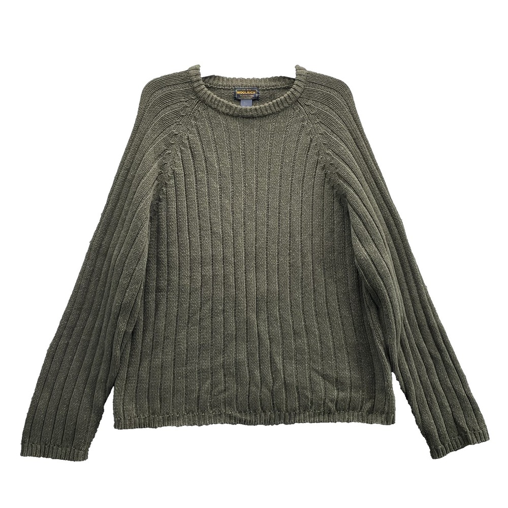 Vintage Woolrich Sweater Men's XL Army Green Grandpa Cabin Fisherman Outdoor 90s